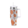 A new generation of plastic diamond cow pattern insulated cup, car stainless steel cup, creative diamond-encrusted handle straw insulated cup Item Picture